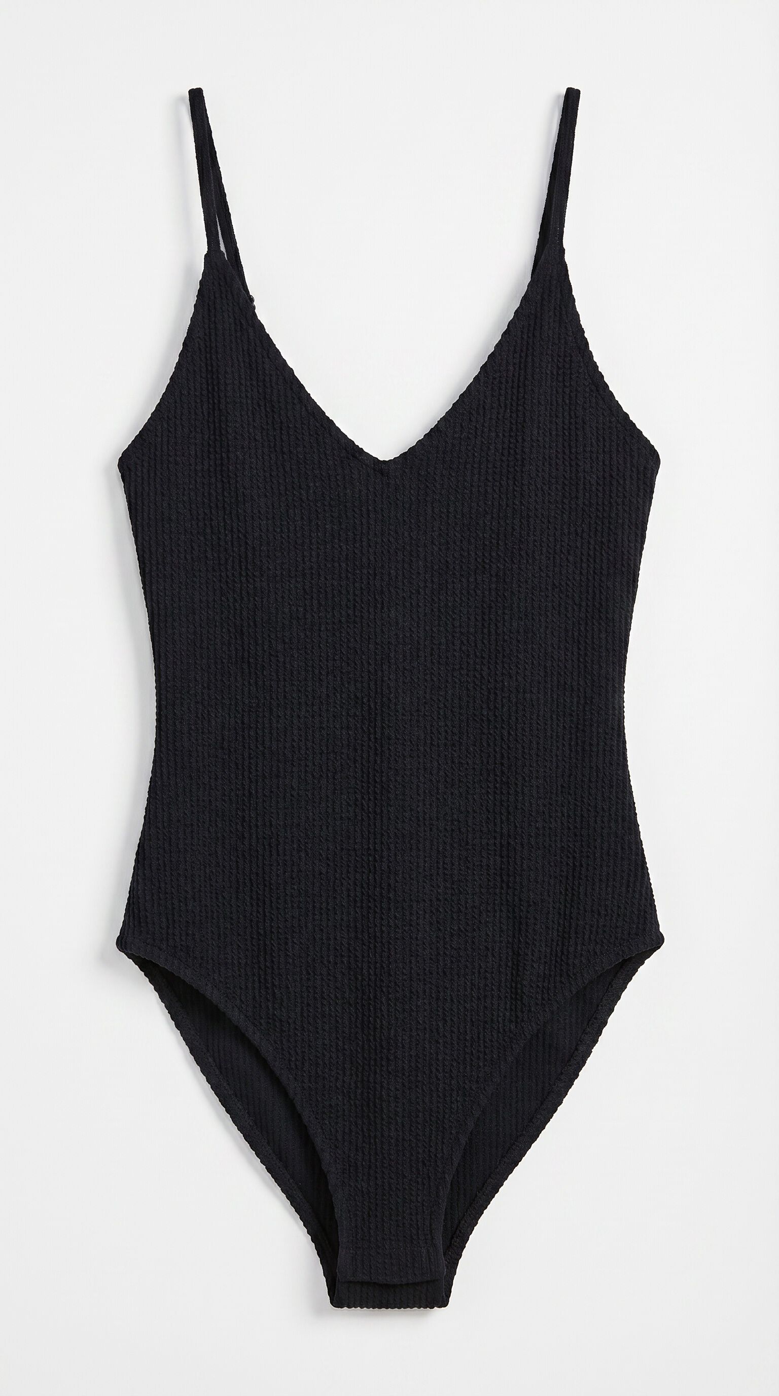 Cortefiel Traje de ba&ntilde;o modelador de tejido arrugado Negro