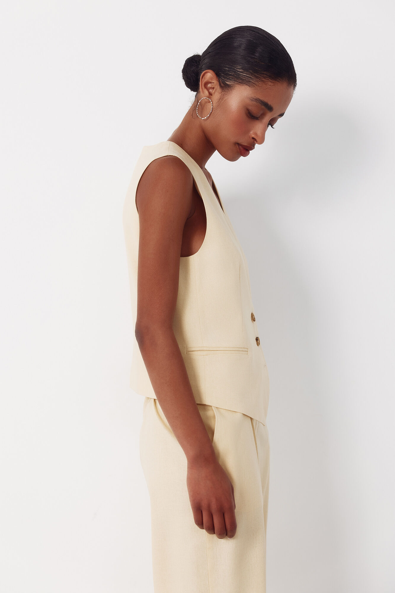 Cortefiel Chaleco sastrero Amarillo