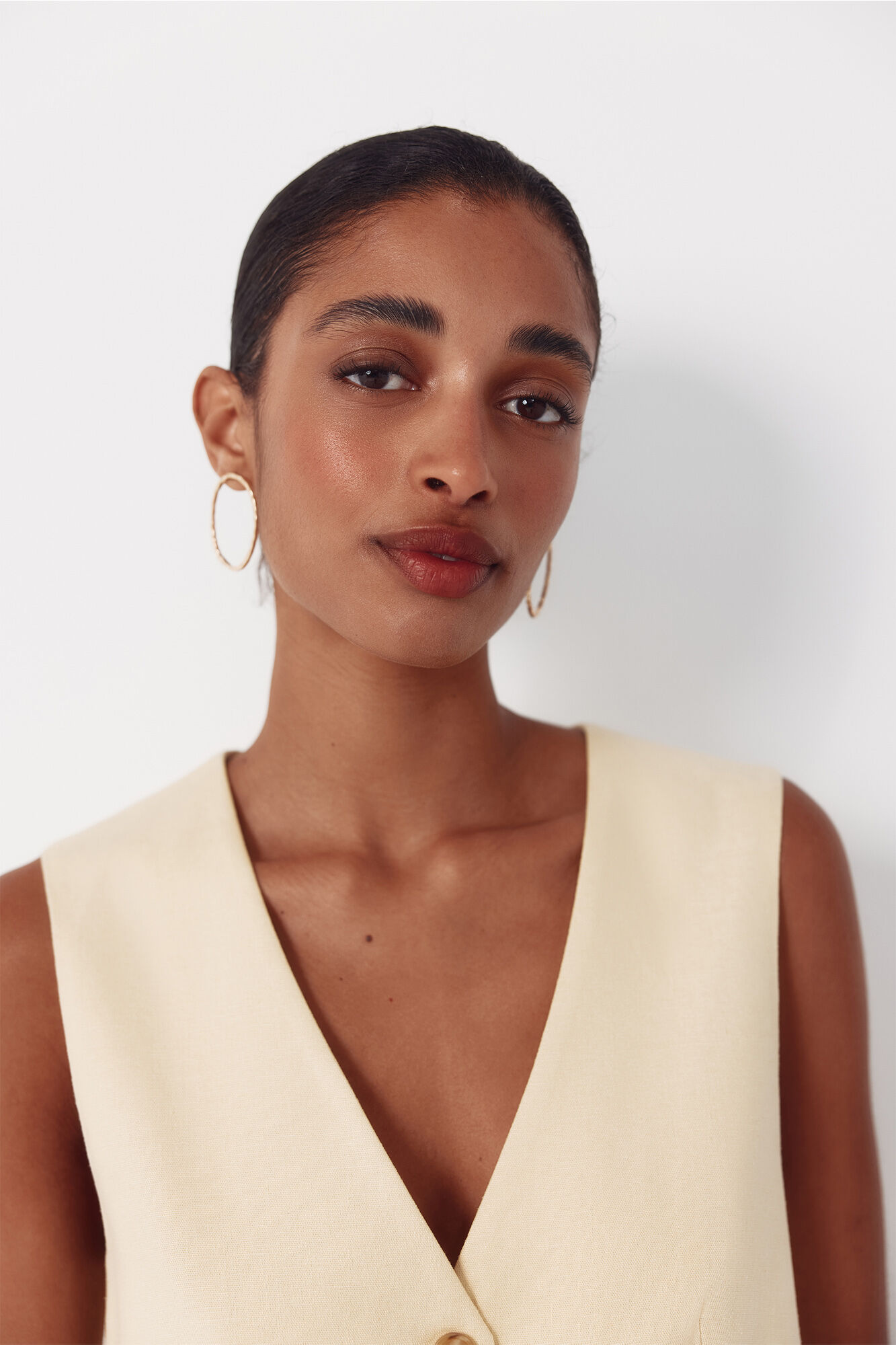 Cortefiel Chaleco sastrero Amarillo