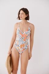 Cortefiel Traje de ba&ntilde;o modelador con argollas Multicolor