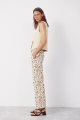 Cortefiel Pantal&oacute;n de lino con botones dorados Multicolor