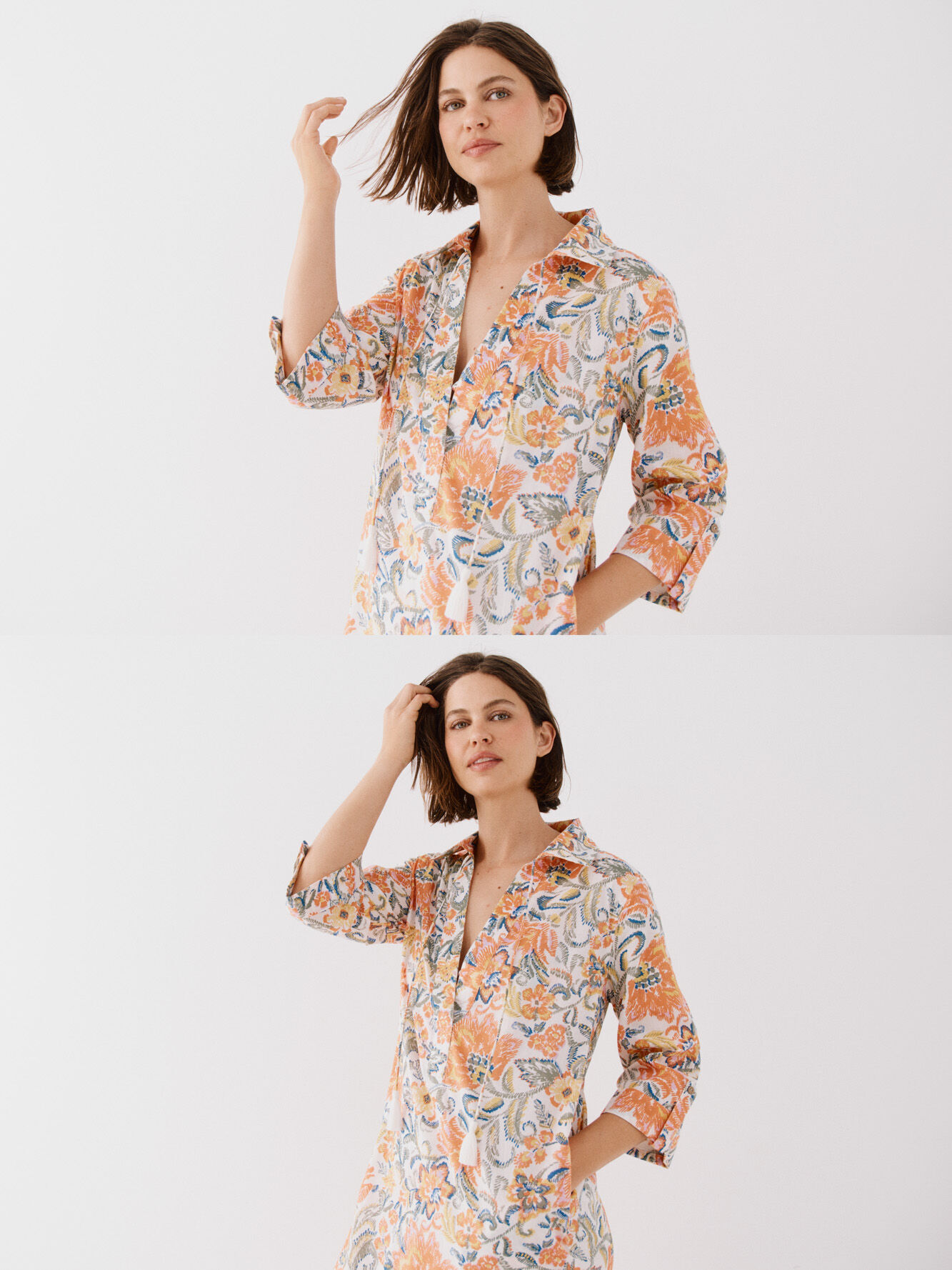 Cortefiel Caft&aacute;n t&uacute;nica estampado Multicolor