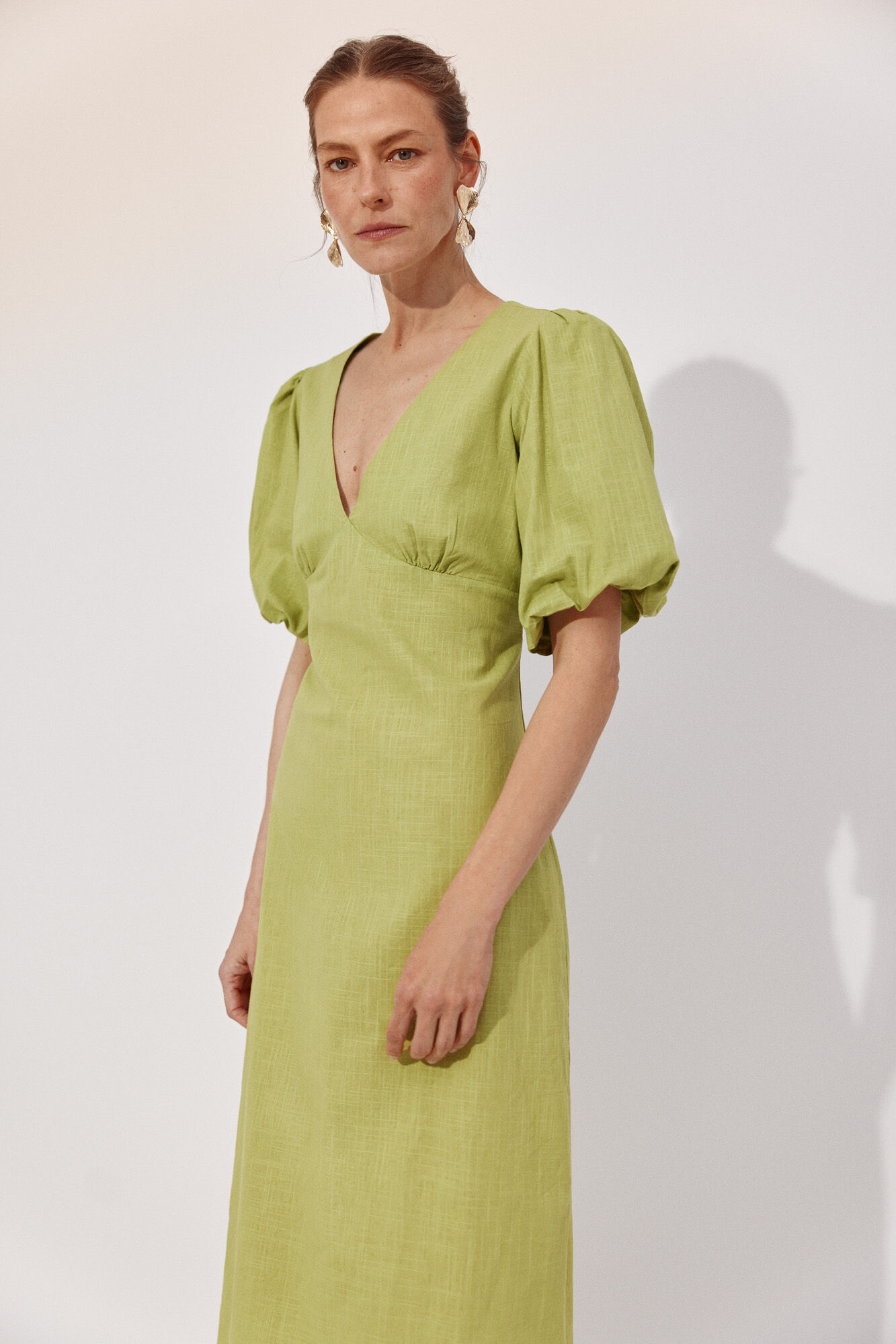 Cortefiel Vestido estampado floral Verde