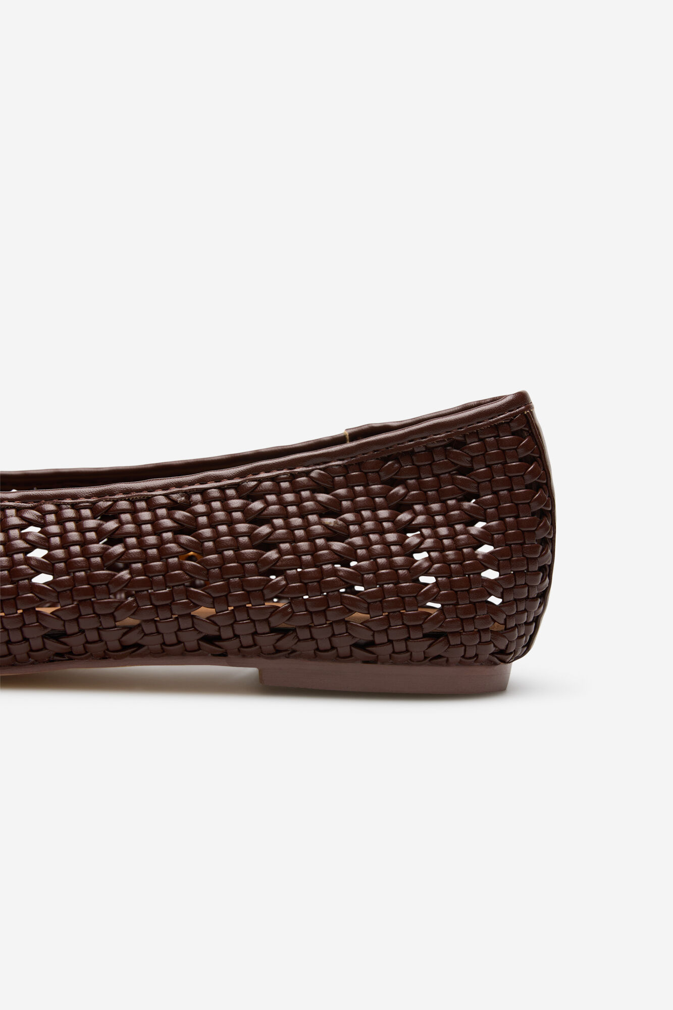 Cortefiel Bailarina trenzada Marr&oacute;n oscuro