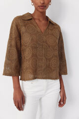 Cortefiel Polo r&uacute;stico bordado Kaki