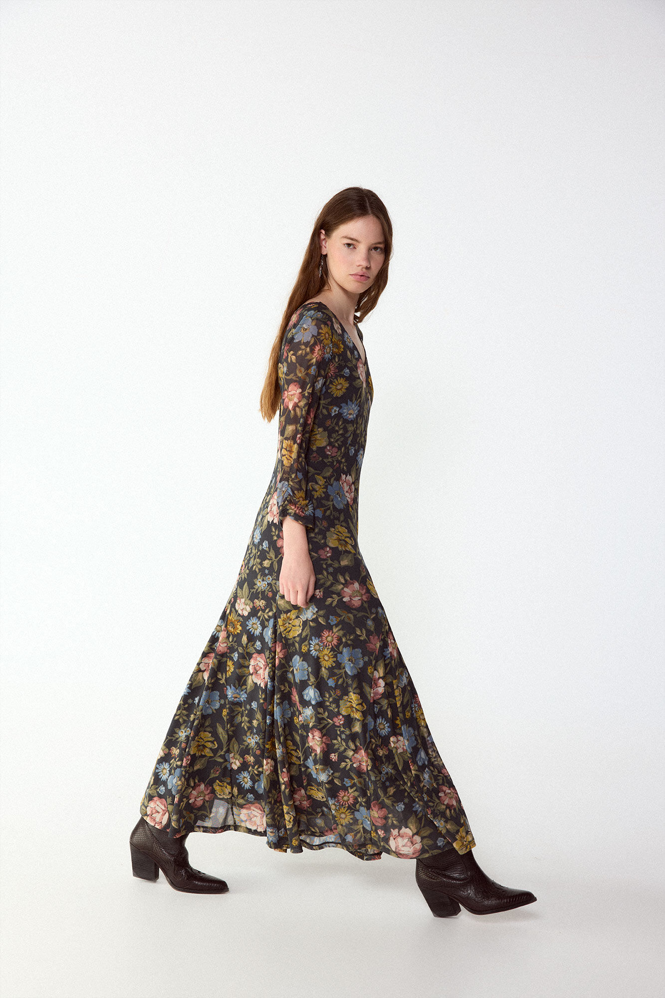 Slowlove Vestido estampado con vuelo