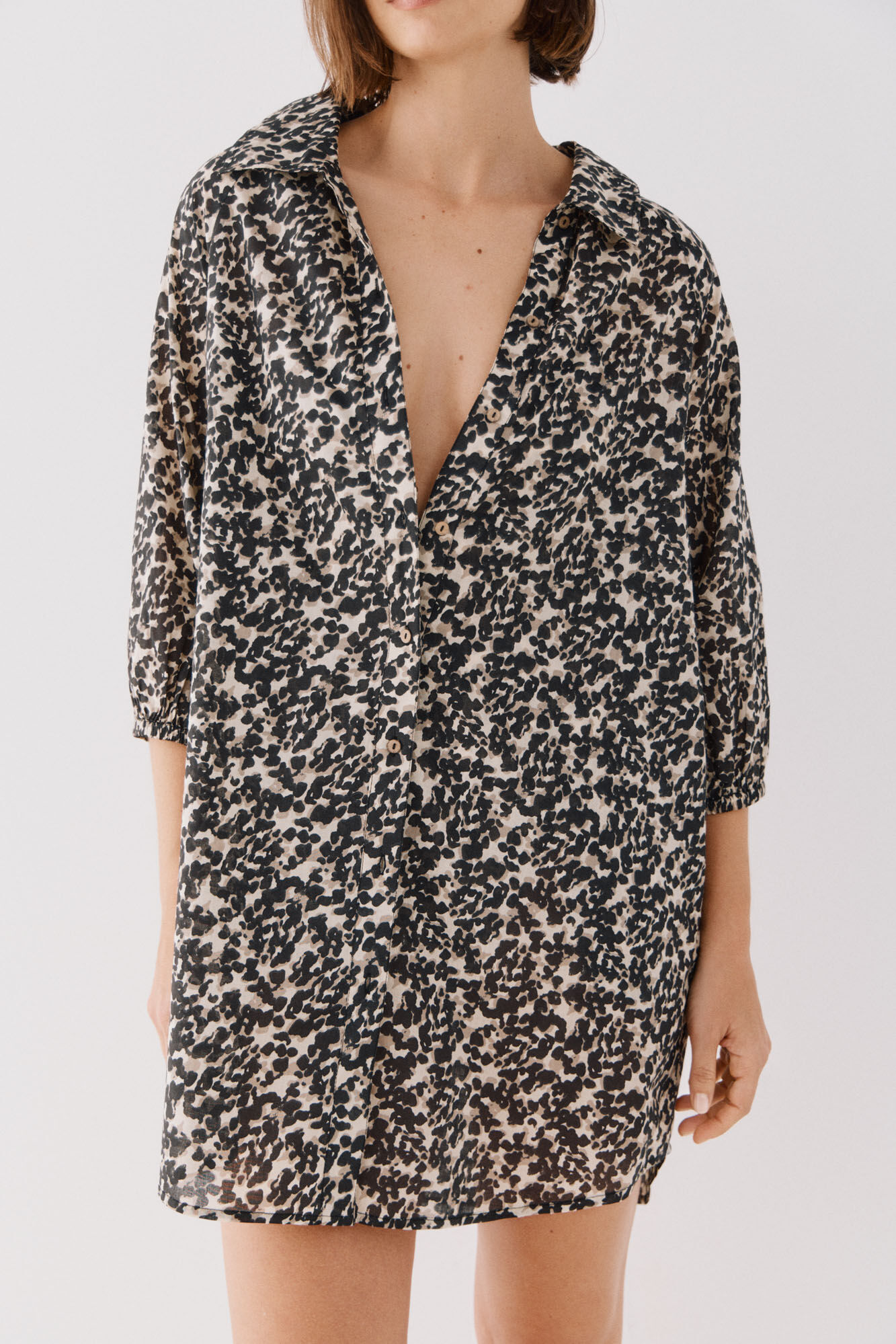 Cortefiel Caft&aacute;n t&uacute;nica estampado