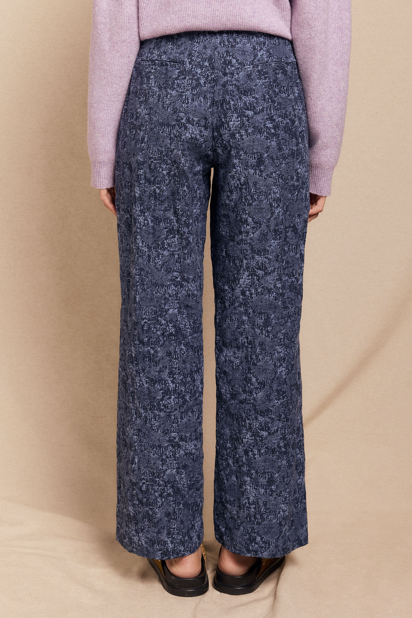 Slowlove Pantal&oacute;n de jacquard con pinzas