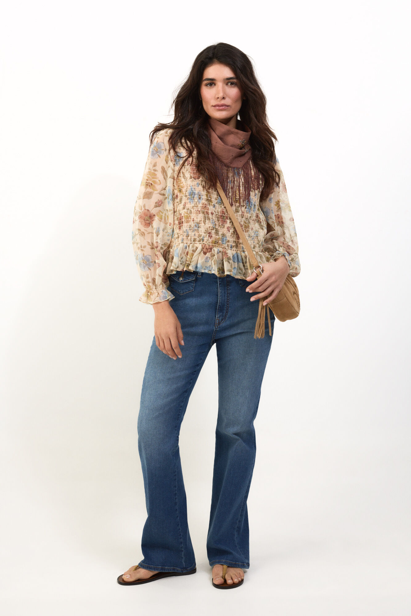 Slowlove Top con el&aacute;stico estampado