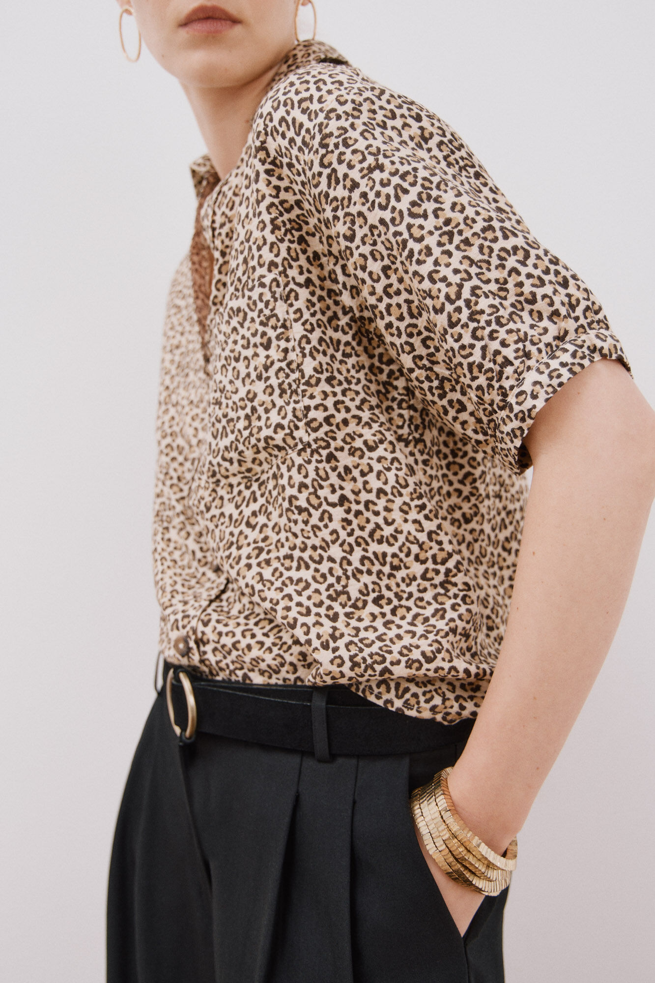 Cortefiel Camisa estampado animal