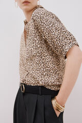 Cortefiel Camisa estampado animal Estampado blanco