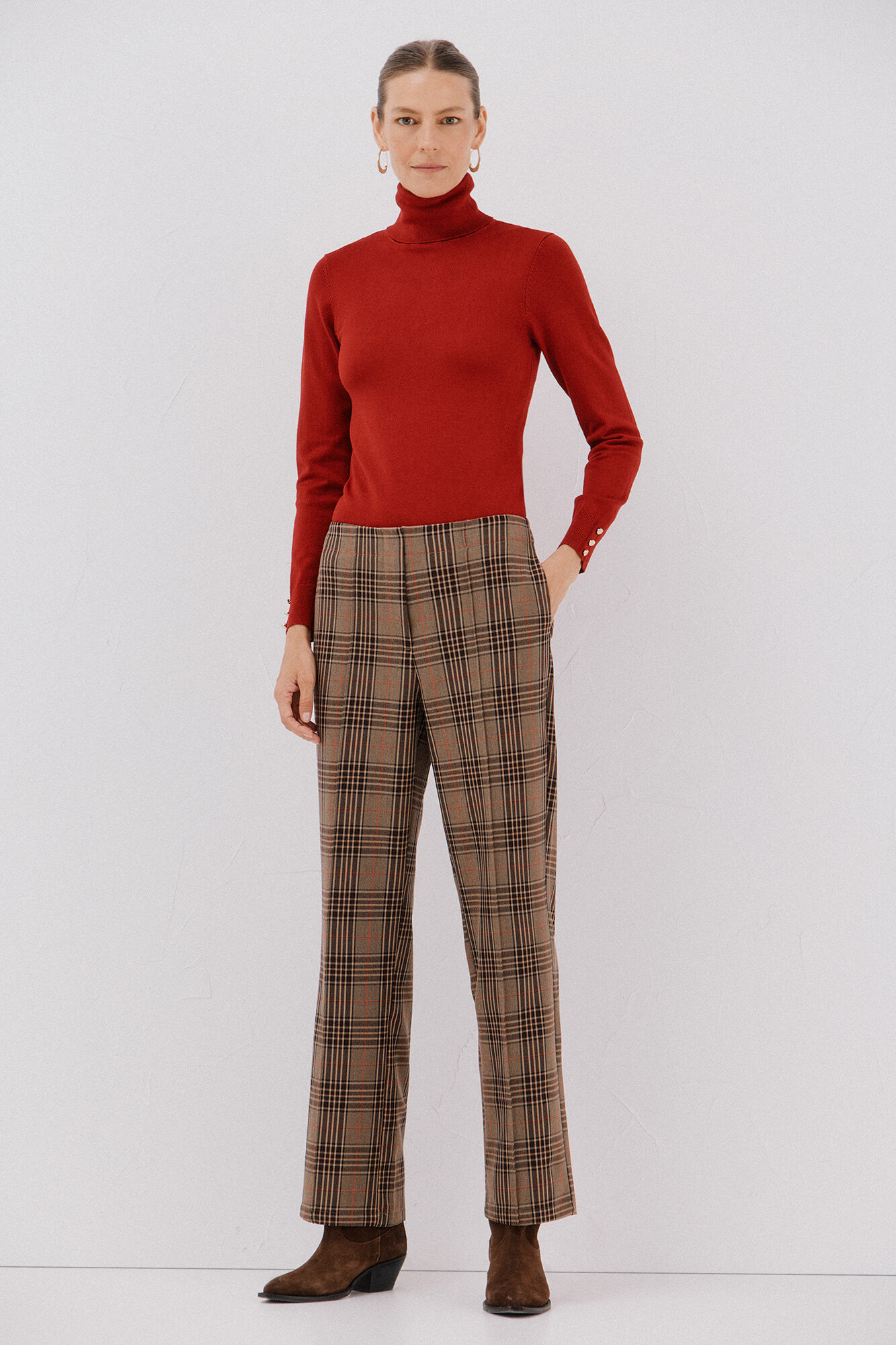 Cortefiel Pantal&oacute;n de mujer a cuadros Arena