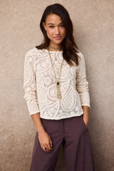 Slowlove Top crochet floral Marfil