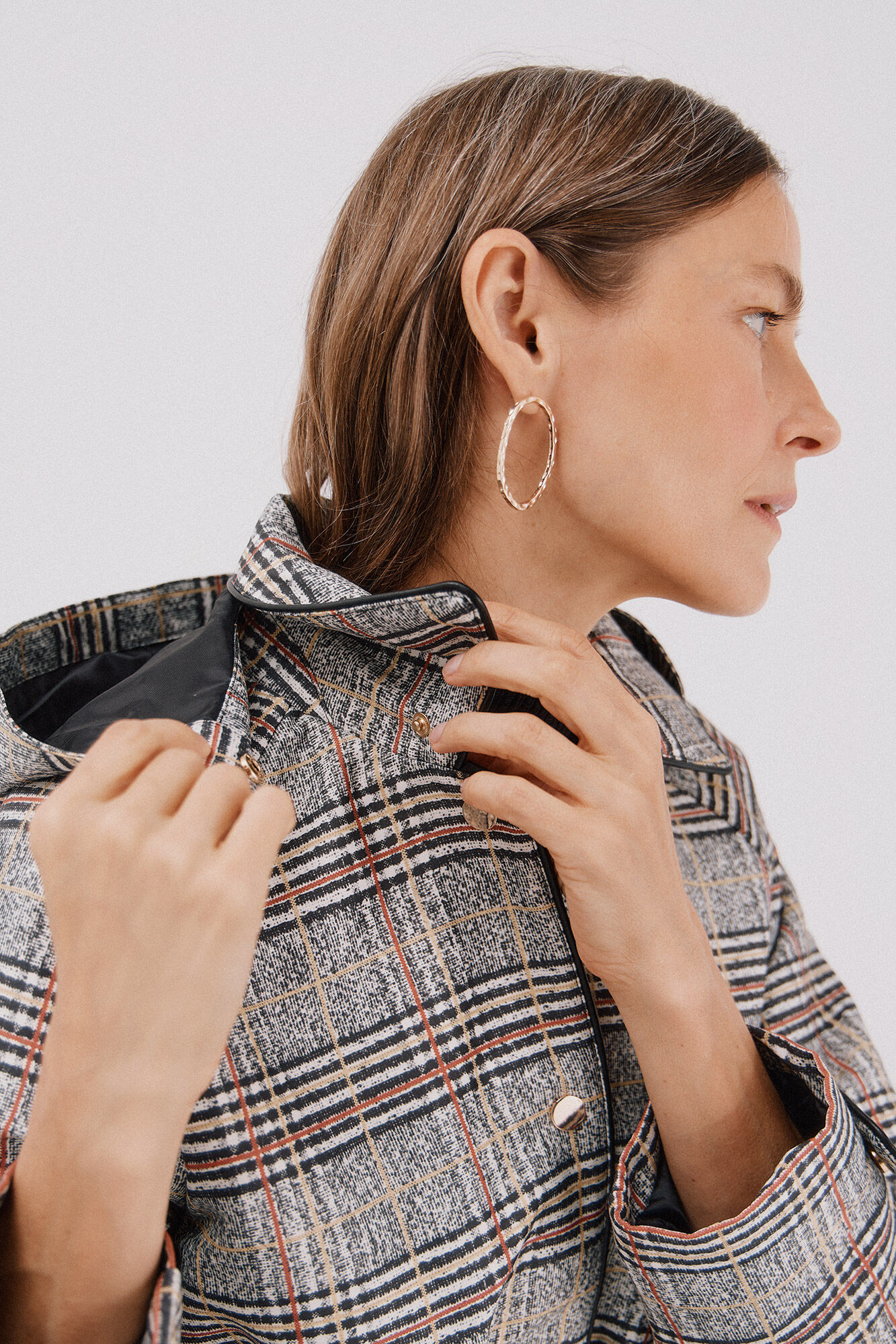 Cortefiel Gabardina con tejido satinado Multicolor