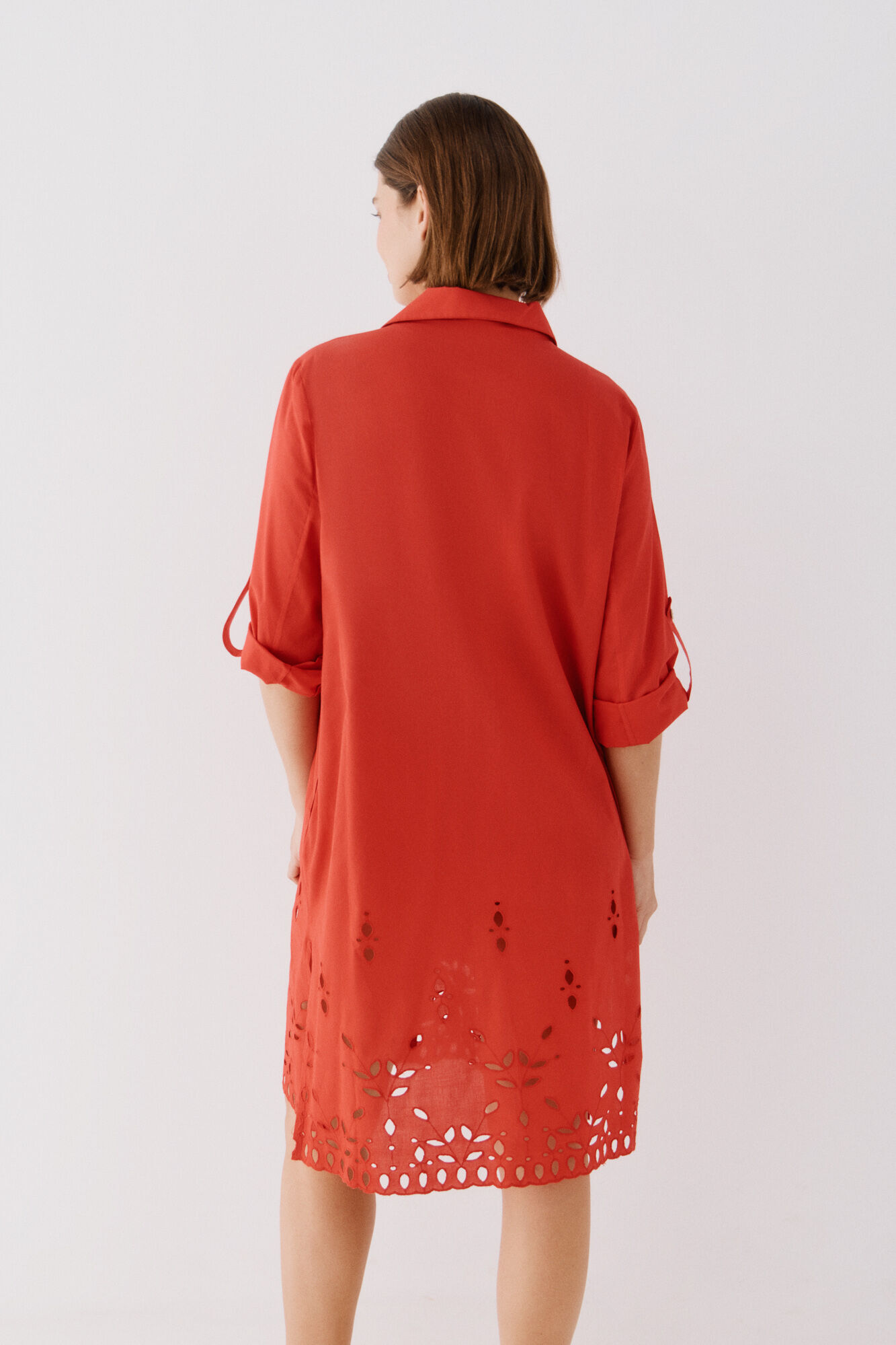 Cortefiel Caft&aacute;n camisero largo Rojo