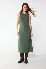 Slowlove Vestido b&aacute;sico con estructura Kaki