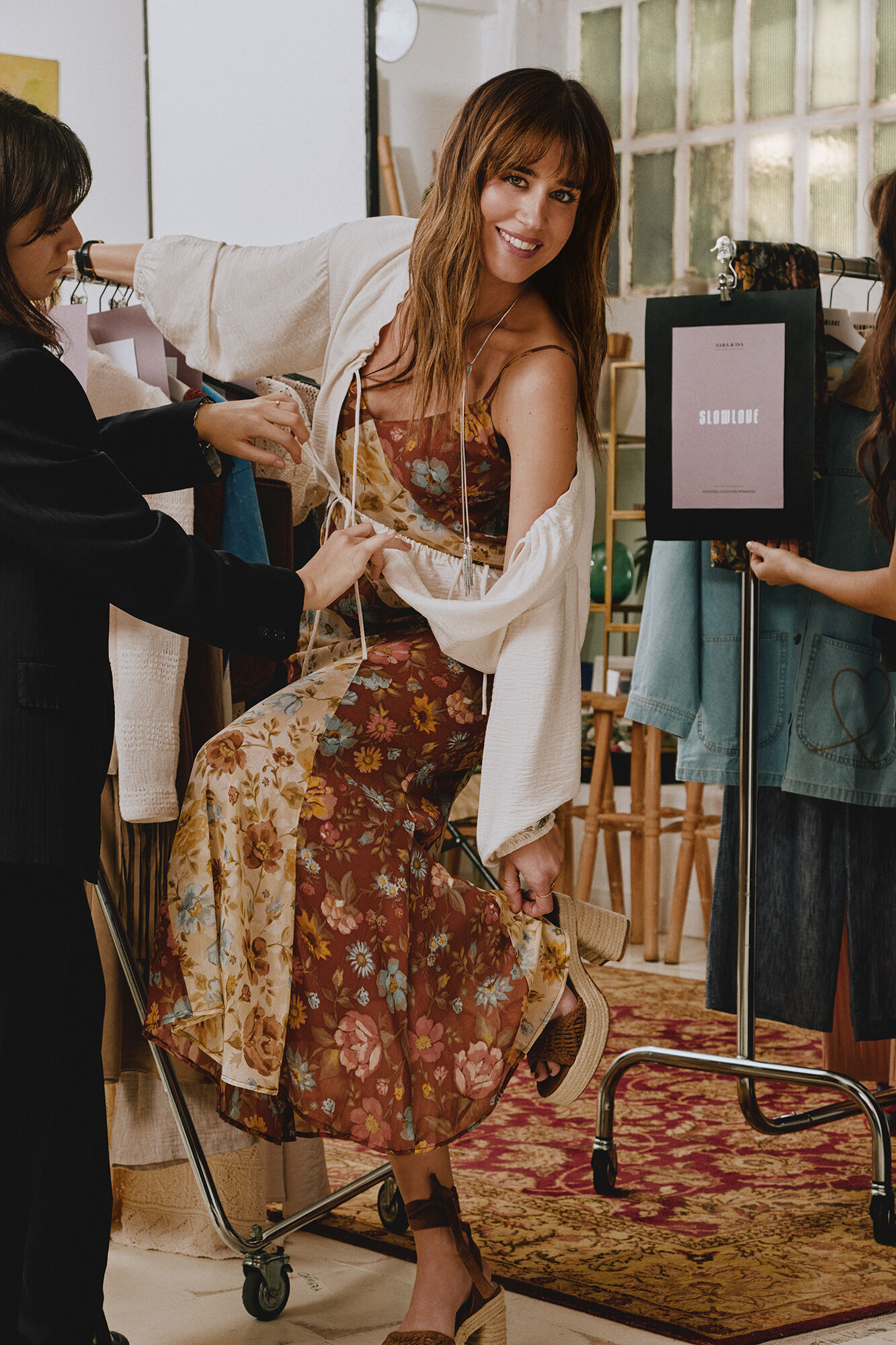 Slowlove Vestido estampado combinado Multicolor