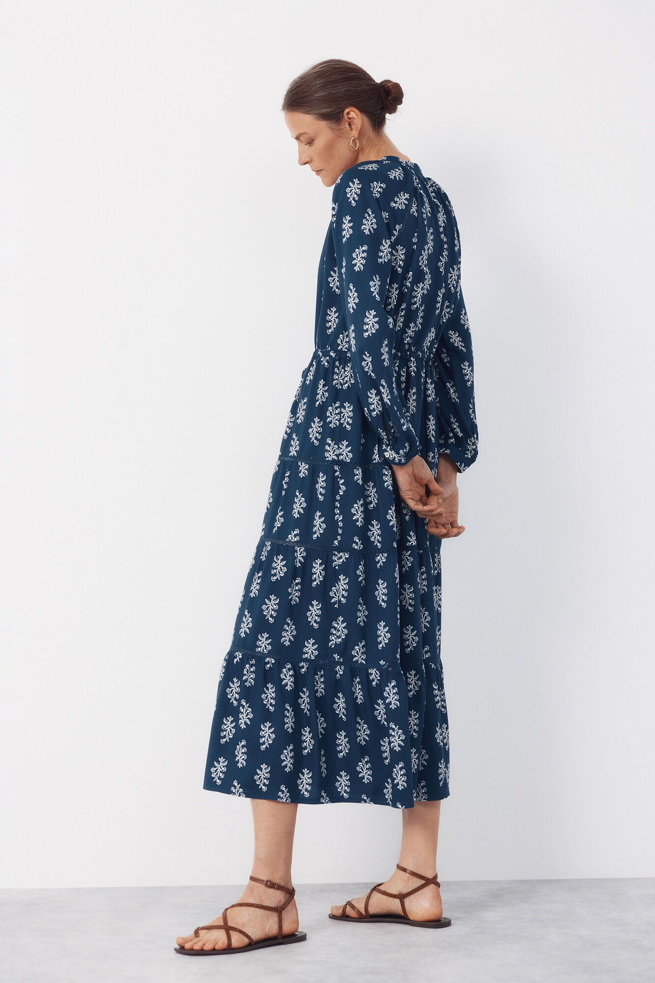 Cortefiel Vestido estampado Estampado azul