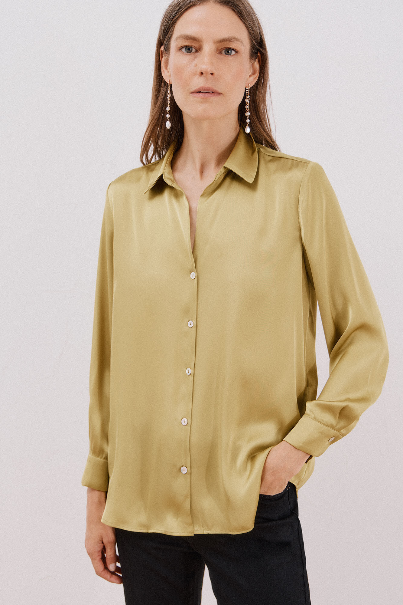 Cortefiel Camisa satinada
