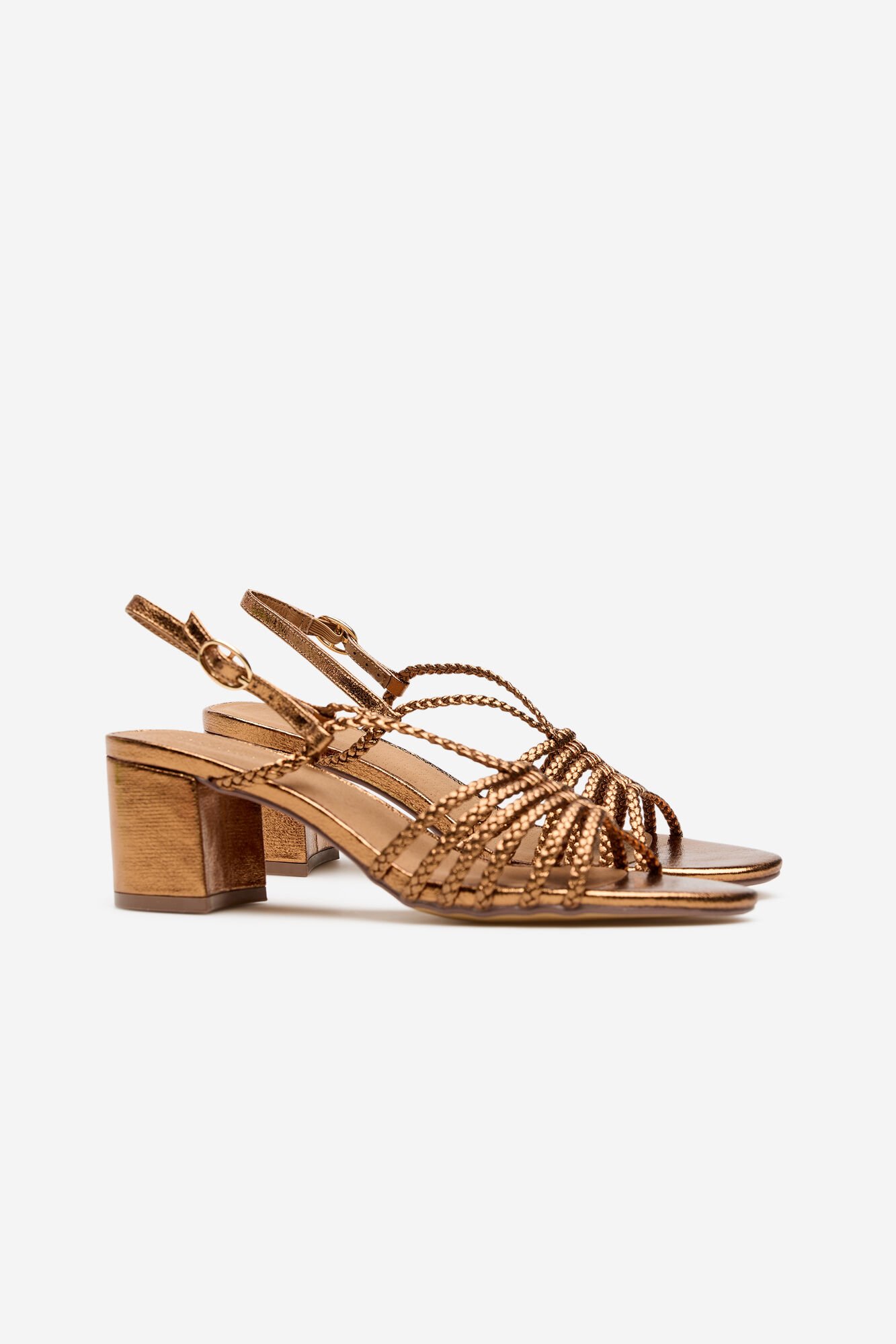 Cortefiel Sandalia tac&oacute;n tenzas Dorado