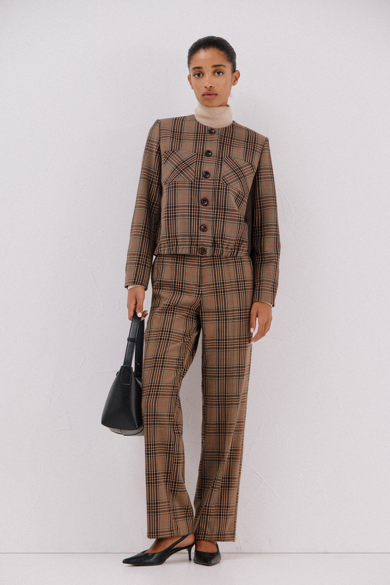 Cortefiel Chamarra de cuadros Arena