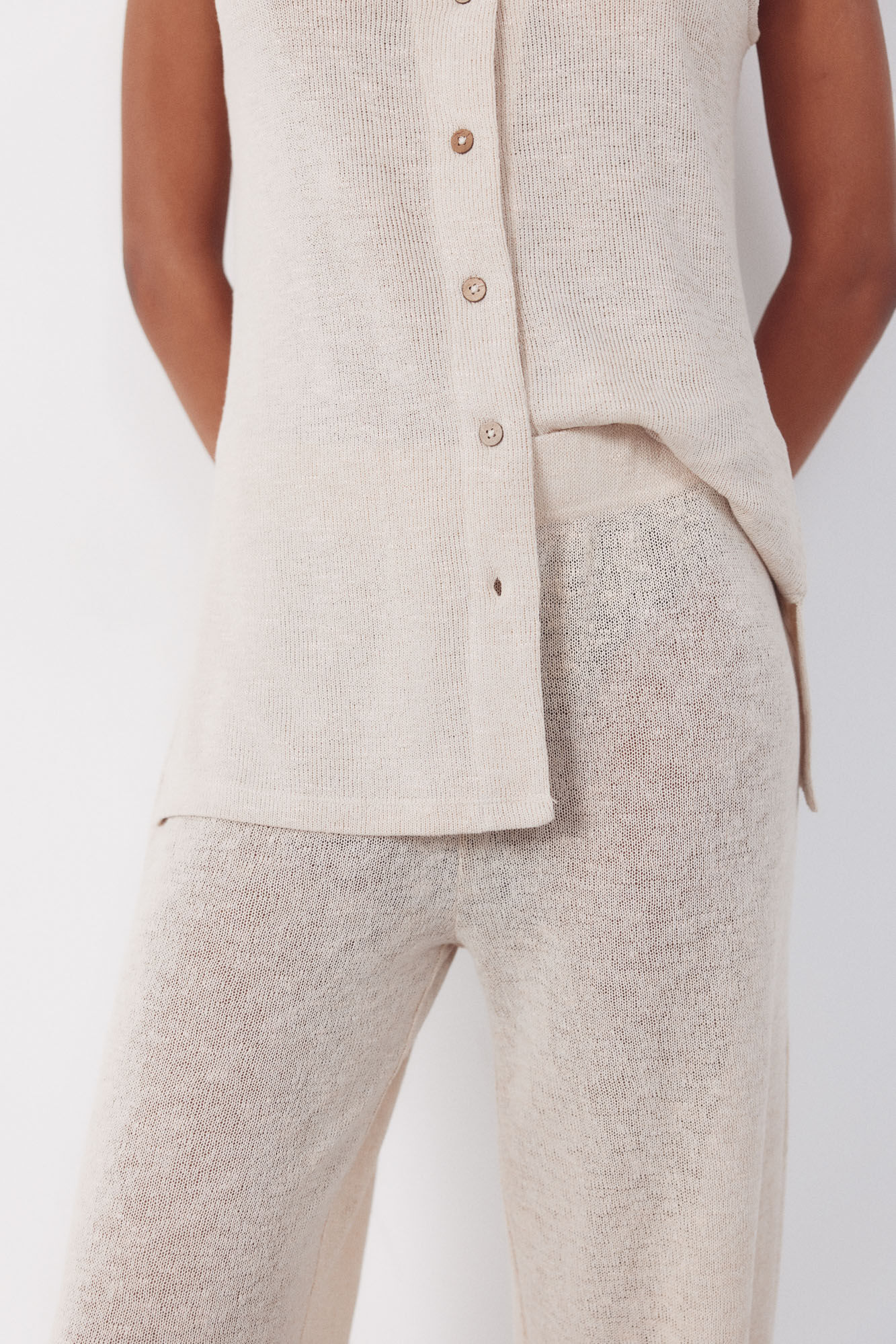 Cortefiel Pantal&oacute;n de tejido Beige