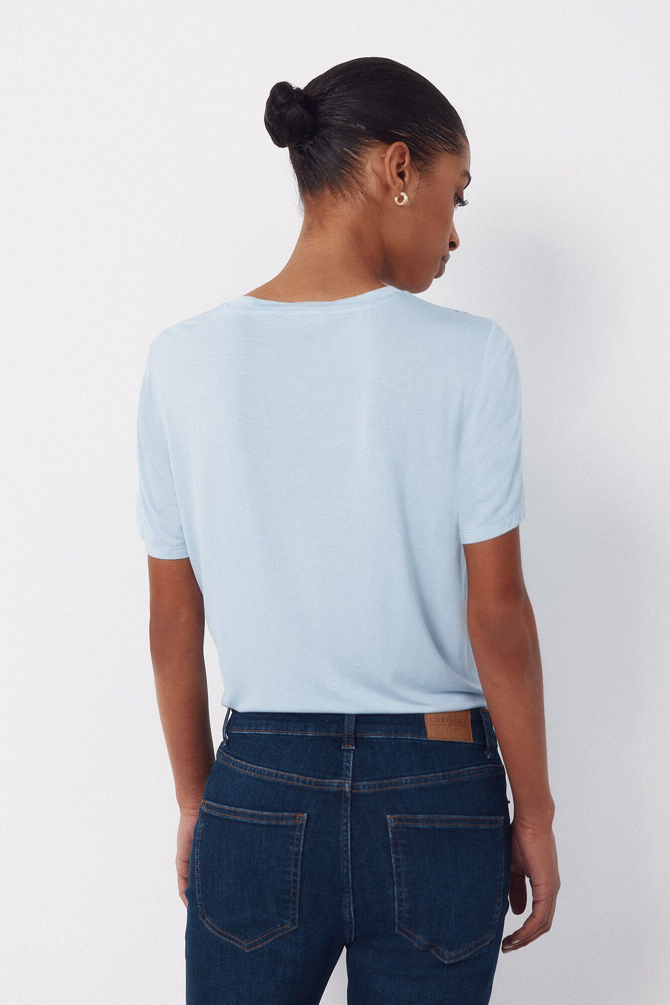 Cortefiel Top combinado estampado Azul