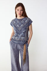 Slowlove Playera estampado bandana Azul marino