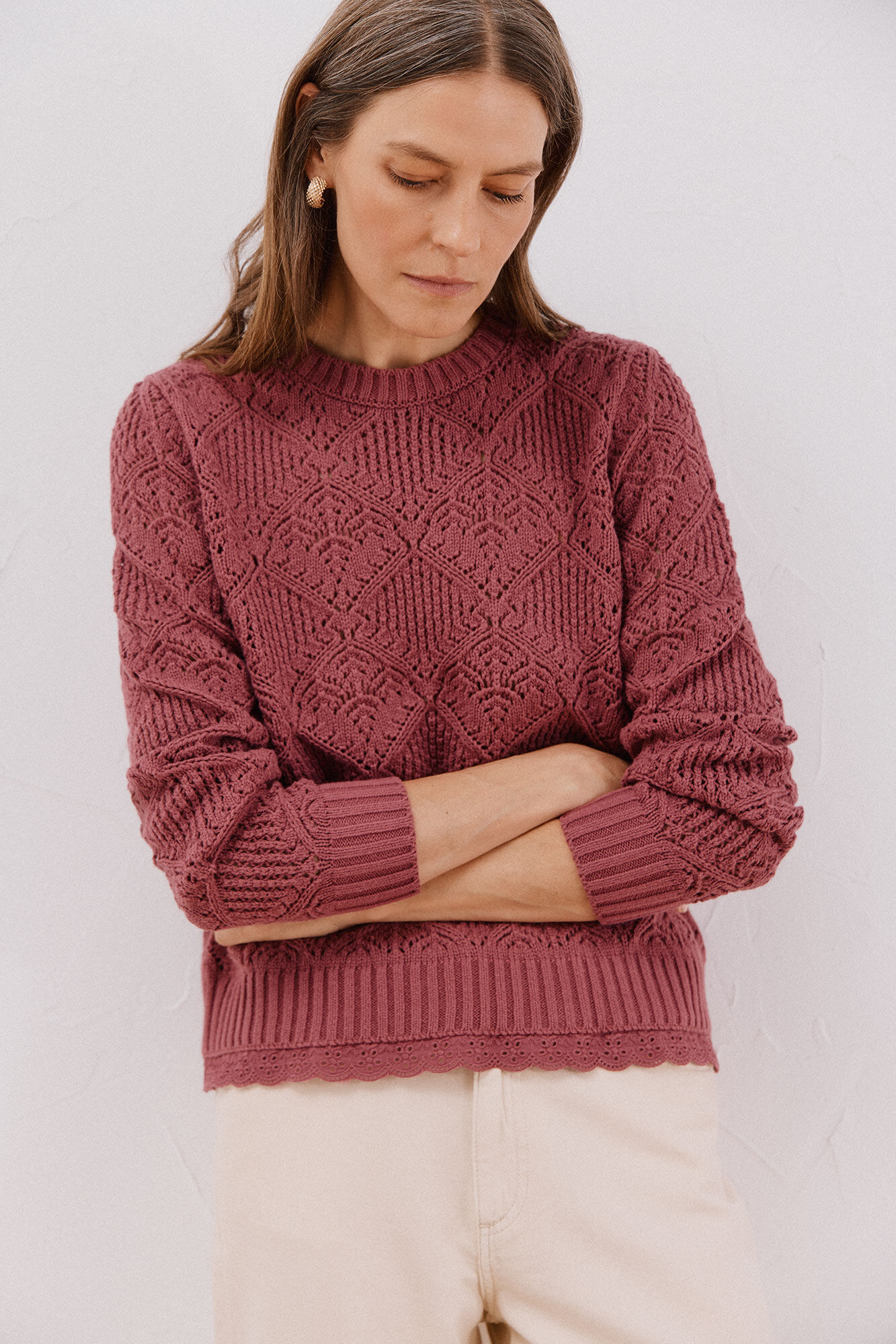 Cortefiel Su&eacute;ter calado combinado