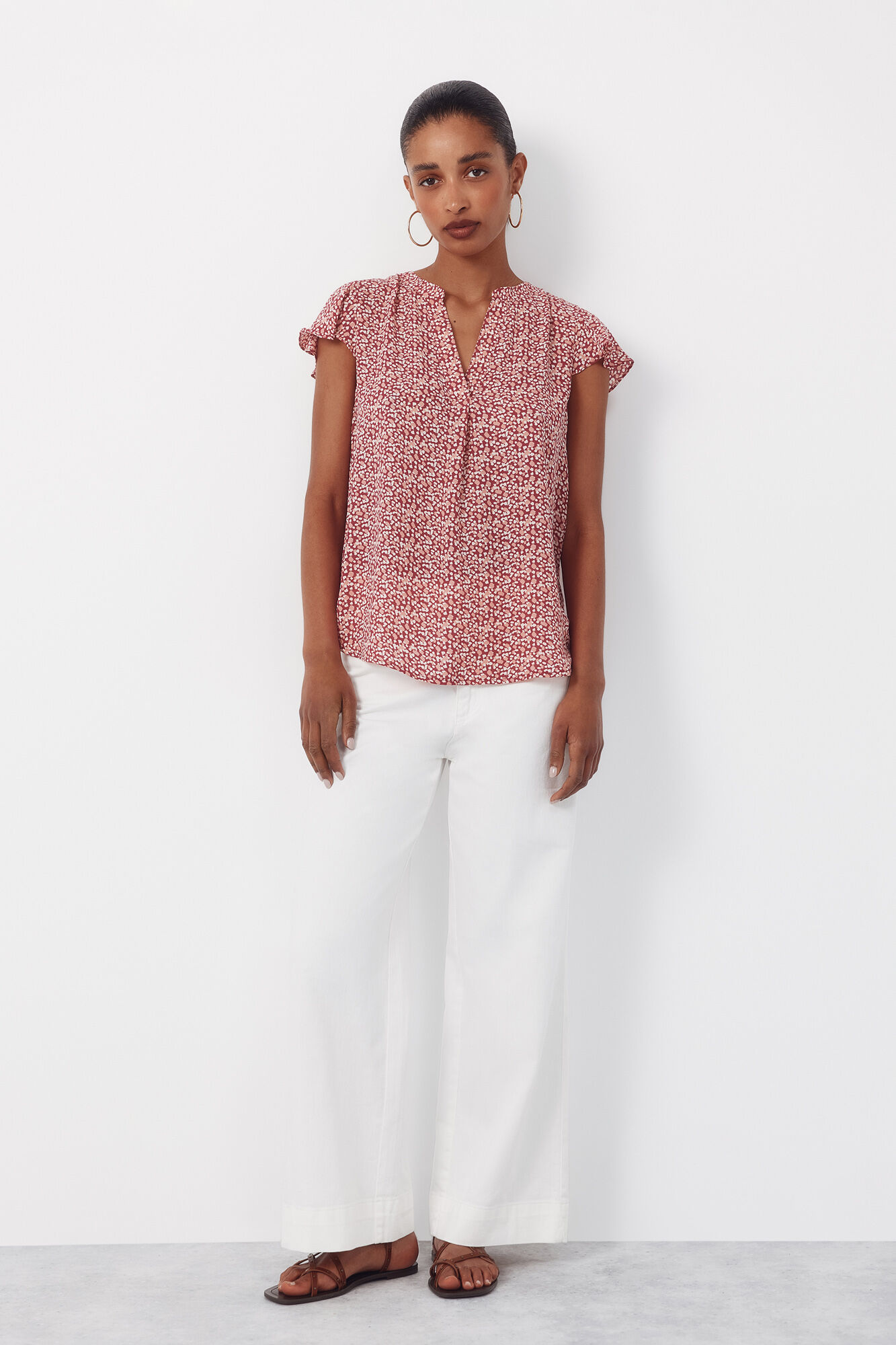 Cortefiel Blusa fluida de manga de vuelo