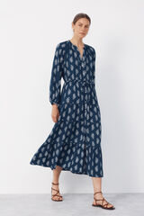 Cortefiel Vestido estampado Estampado azul