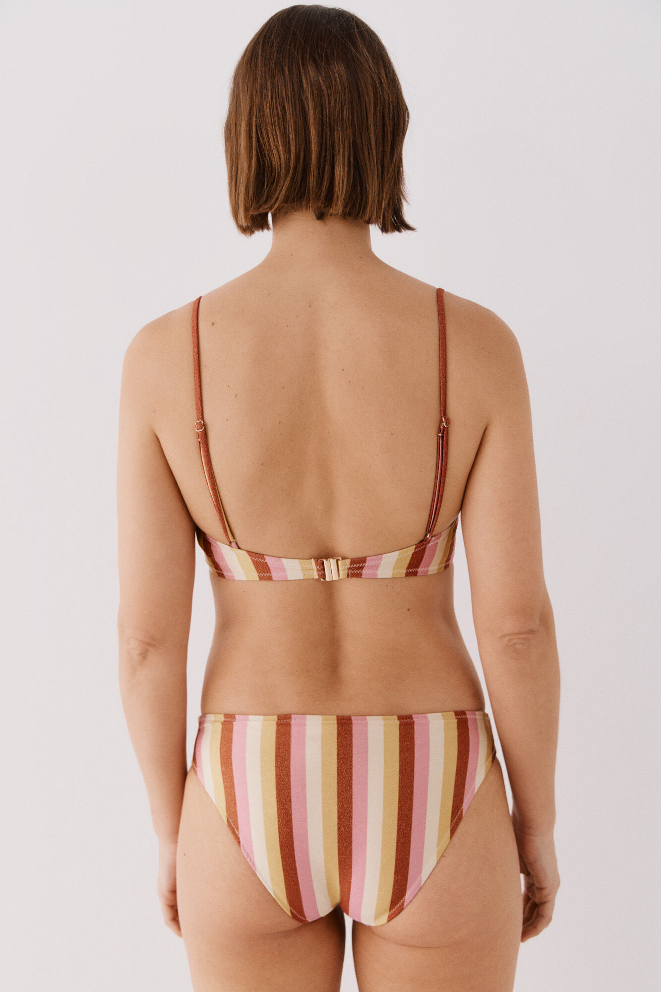 Cortefiel Top bikini rayas nudo Estampado morado