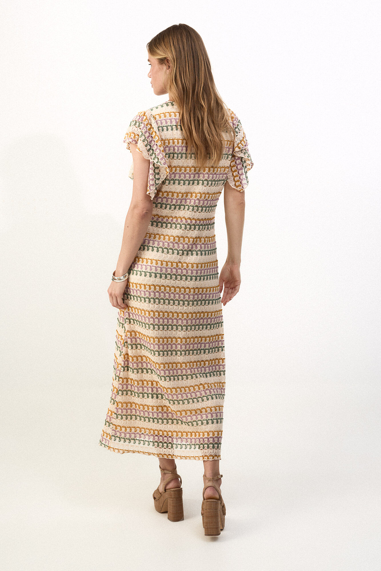 Slowlove Vestido estructura multicolor Naranja