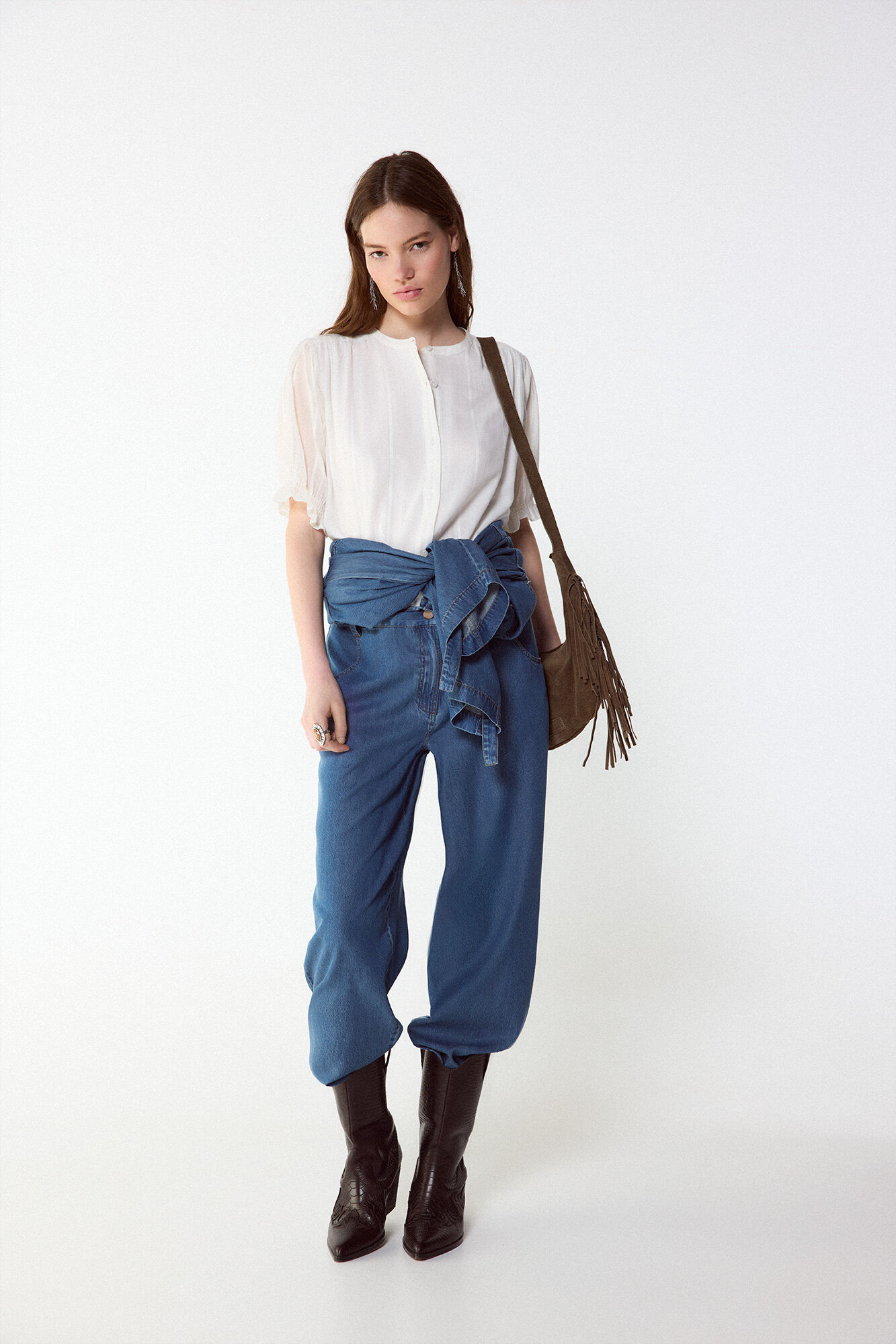 Slowlove Blusa fluida dobby