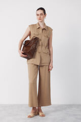 Cortefiel Chaleco r&uacute;stico Marr&oacute;n