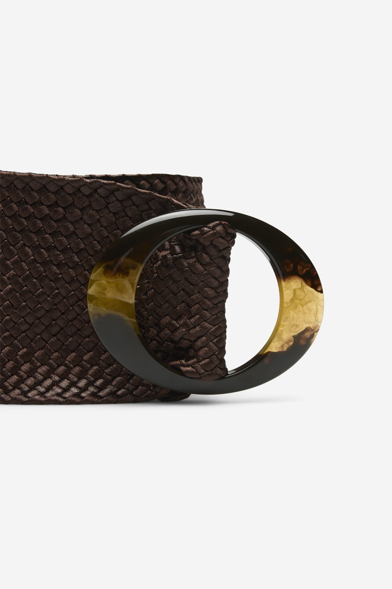 Cortefiel Cintur&oacute;n faj&iacute;n trenzado Marr&oacute;n oscuro