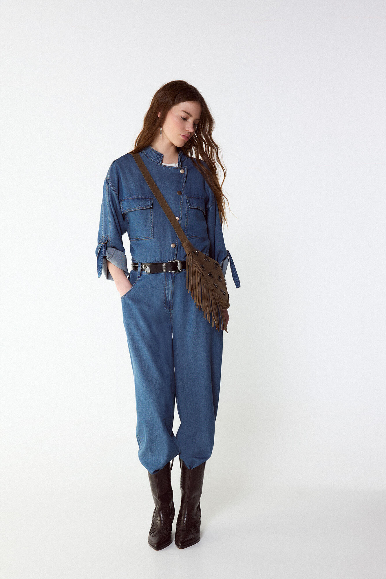 Slowlove Jumpsuit de mezclilla cargo Azul oscuro