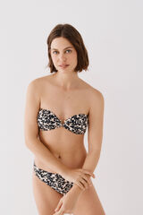 Cortefiel Top bikini bandeau estampado animal Estampado blanco