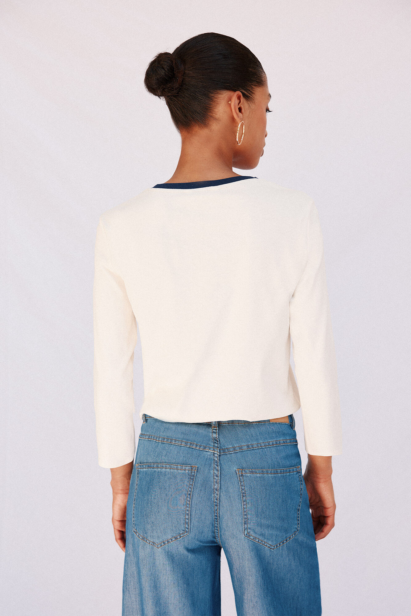 Cortefiel Playera b&aacute;sica Marfil