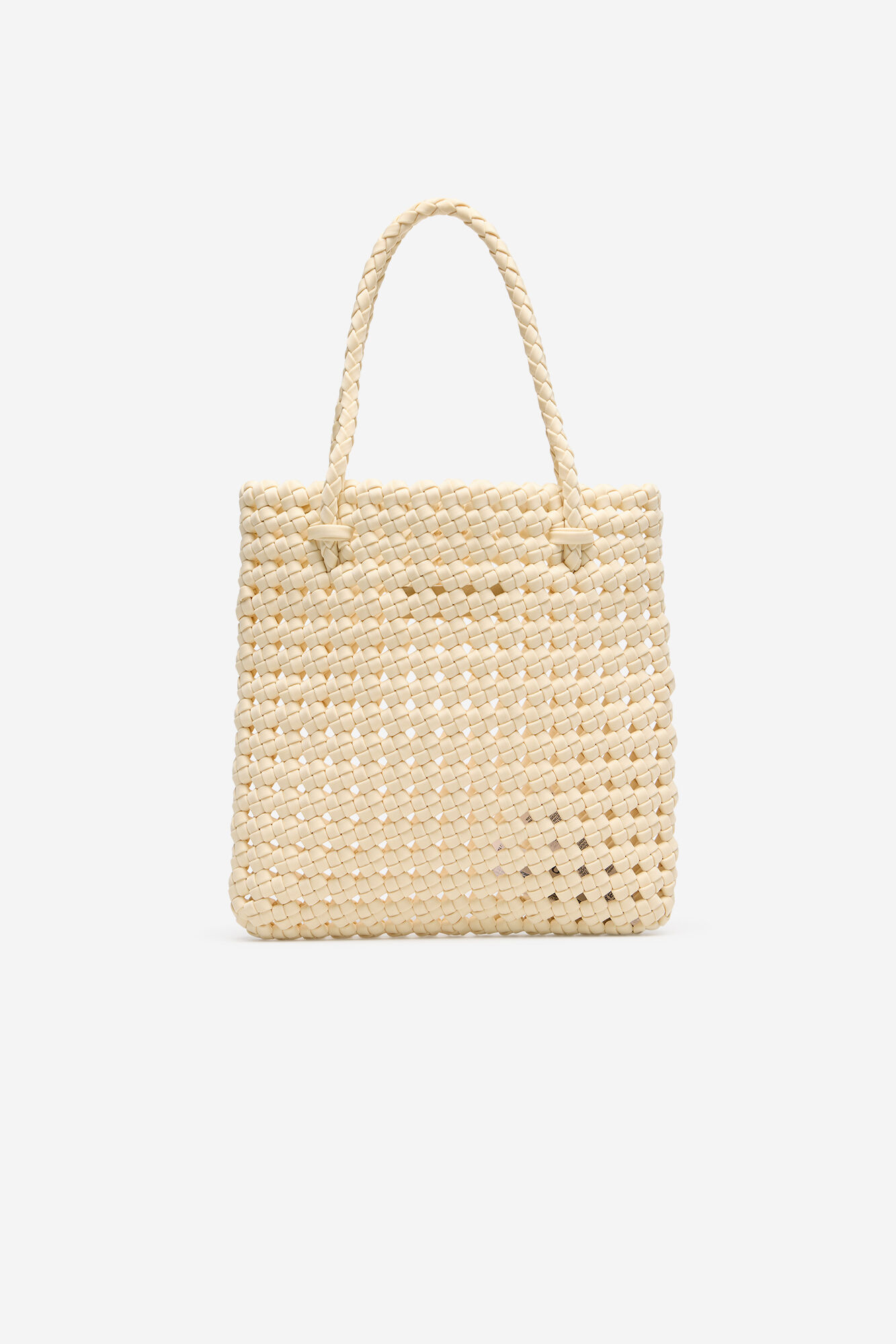 Cortefiel Bolsa de mano trenzada Marfil