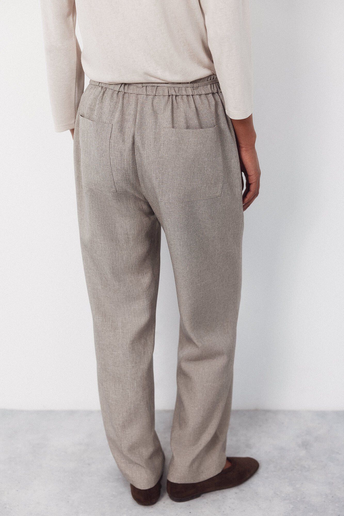 Cortefiel Pantal&oacute;n vestir cintur&oacute;n Beige