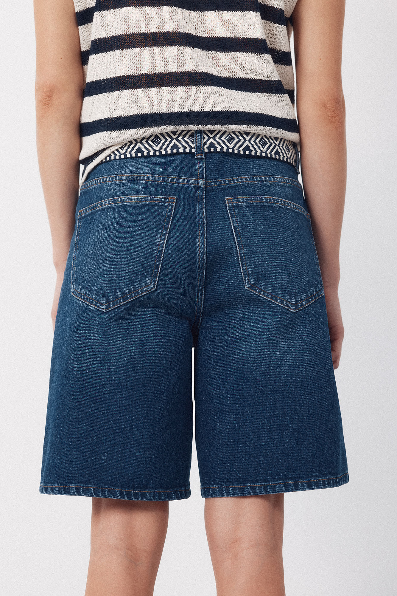 Cortefiel Bermudas de mezclilla Azul