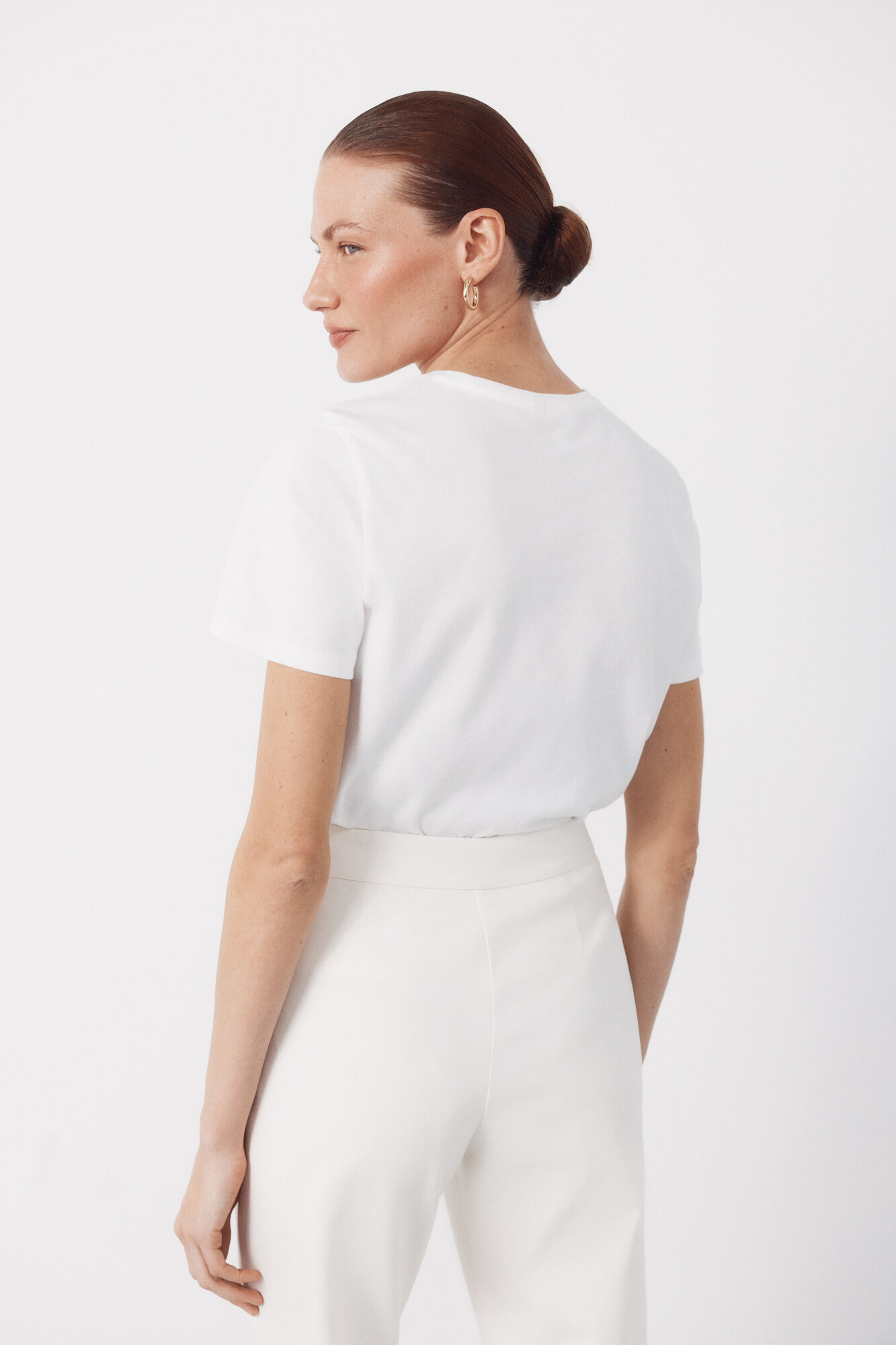 Cortefiel Playera estampada floral Marfil