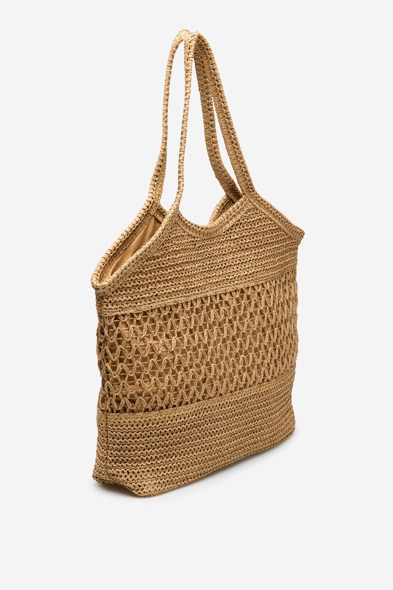Cortefiel Bolsa tipo tote estampado espigas Marr&oacute;n