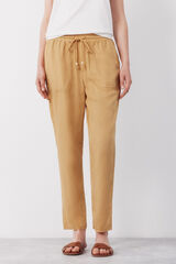 Cortefiel Pantalones fluidos de tencel Dorado
