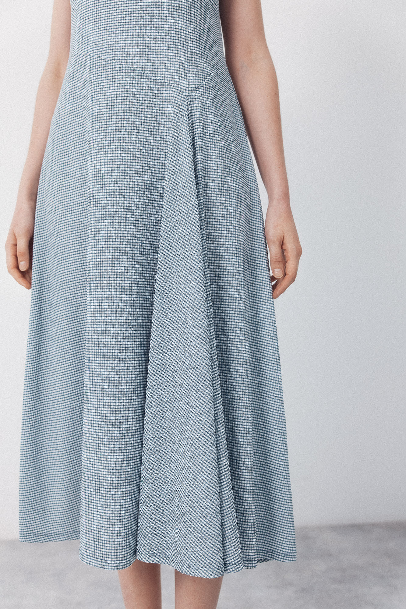 Cortefiel Vestido de estructura vichy Azul