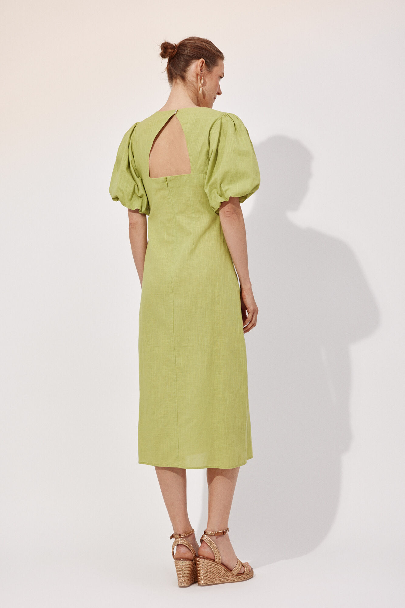 Cortefiel Vestido estampado floral Verde