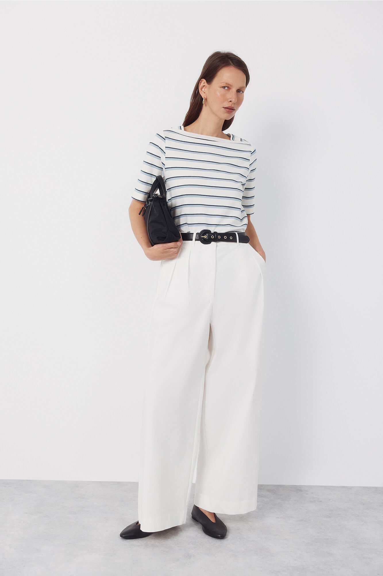 Cortefiel Pantal&oacute;n pinza de algod&oacute;n Marfil
