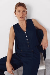 Cortefiel Chaleco de mezclilla sastre Azul