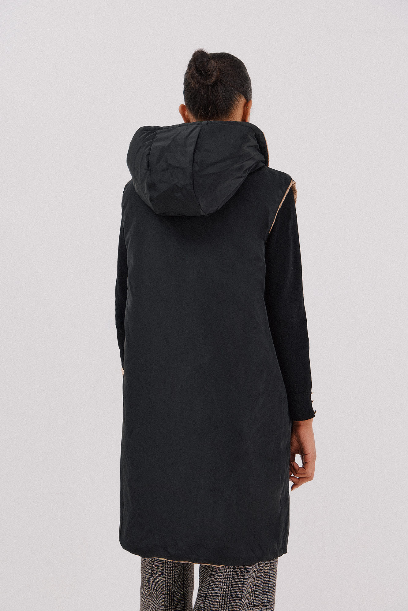 Cortefiel Chaleco largo reversible Beige